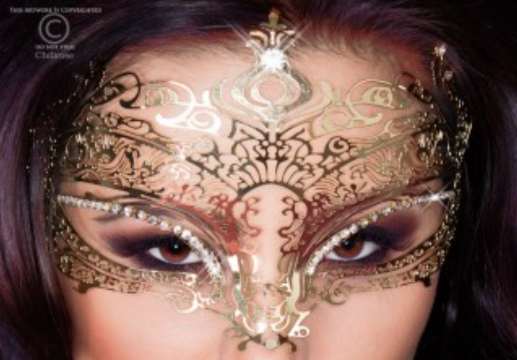 Chilirose decorative mask, gold | Ginger Candy – Ginger Candy Lingerie