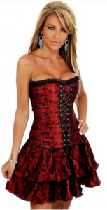 Corset bustier lingerie dress in red from Ginger Candy