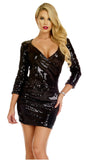 3/4-sleeve sequin dress | Ginger Candy lingerie