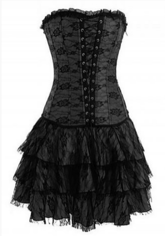 Corset bustier lingerie dress in black from Ginger Candy